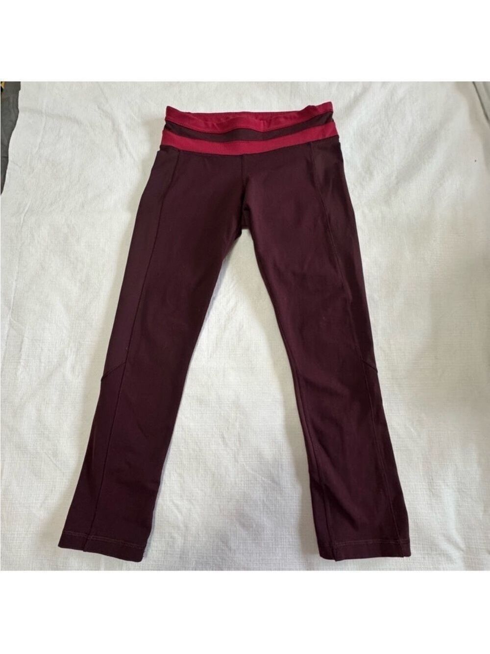 lululemon athletica GIVE ME QI CROP Burgundy  Crop Leggings size 4